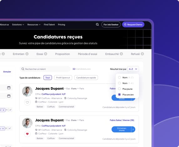 Suivez vos recrutements en temps réel, sans effort