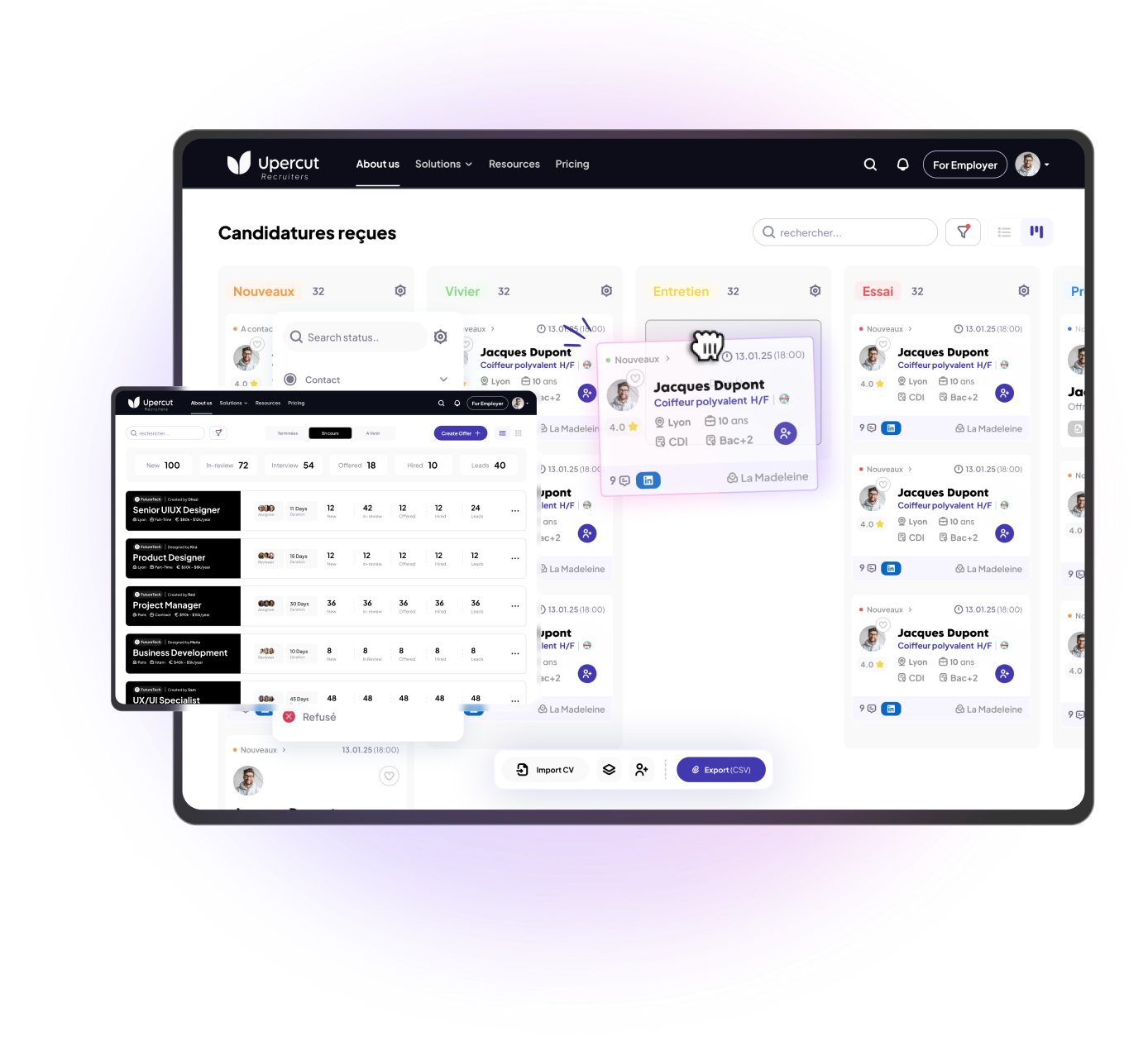 Dashboard Preview - Upercut Recruiting Platform